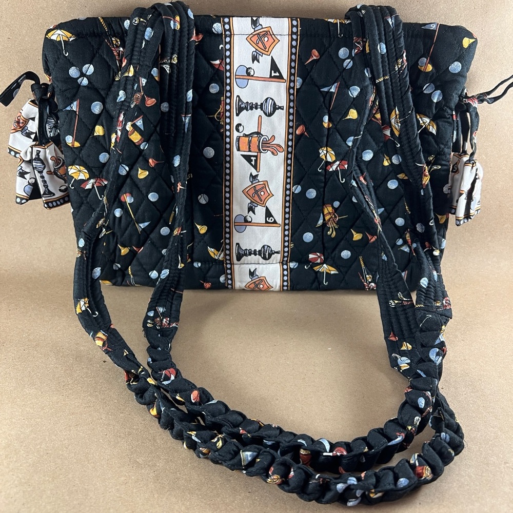 Naples Bag Co Florida Vintage Golf Print Quilted Medium Size Tote Purse Bag